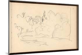 Citta Alta at Bordighera, C.1884 (Pencil on Paper)-Claude Monet-Mounted Giclee Print
