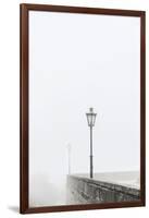 Citta di San Marino, Europe, street lamps in the fog,-Bernd Wittelsbach-Framed Photographic Print