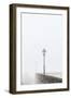 Citta di San Marino, Europe, street lamps in the fog,-Bernd Wittelsbach-Framed Photographic Print