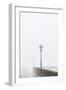 Citta di San Marino, Europe, street lamps in the fog,-Bernd Wittelsbach-Framed Photographic Print