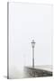 Citta di San Marino, Europe, street lamps in the fog,-Bernd Wittelsbach-Stretched Canvas