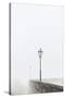 Citta di San Marino, Europe, street lamps in the fog,-Bernd Wittelsbach-Stretched Canvas