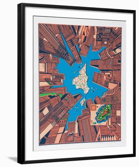 City 378-Risaburo Kimura-Framed Limited Edition