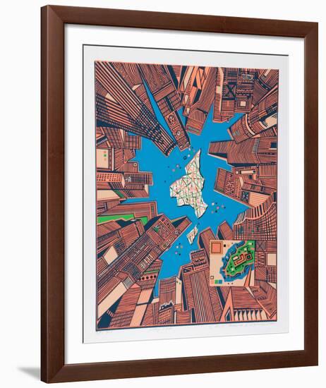 City 378-Risaburo Kimura-Framed Limited Edition