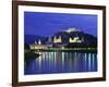 City and Castle at Night from the River, Salzburg, Austria, Europe-Nigel Francis-Framed Photographic Print