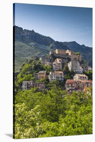 City and Citadel, Corte, Corsica, France-Walter Bibikow-Stretched Canvas