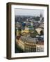 City and Croatian National Theater, Zagreb, Croatia-Walter Bibikow-Framed Photographic Print