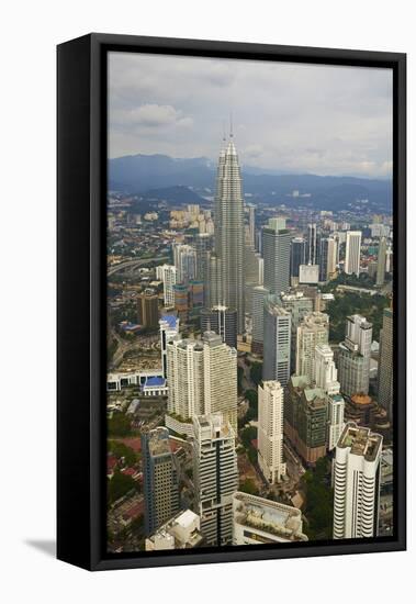 City and Petronas Towers-Tuul-Framed Stretched Canvas