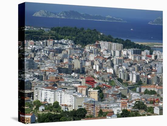 City and the Ria De Vigo, Islas Cies in the Distance, Vigo, Galicia, Spain, Europe-Maxwell Duncan-Stretched Canvas