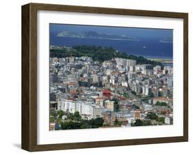 City and the Ria De Vigo, Islas Cies in the Distance, Vigo, Galicia, Spain, Europe-Maxwell Duncan-Framed Photographic Print