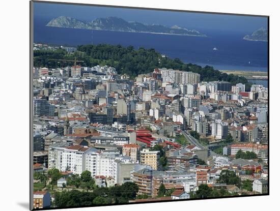 City and the Ria De Vigo, Islas Cies in the Distance, Vigo, Galicia, Spain, Europe-Maxwell Duncan-Mounted Photographic Print