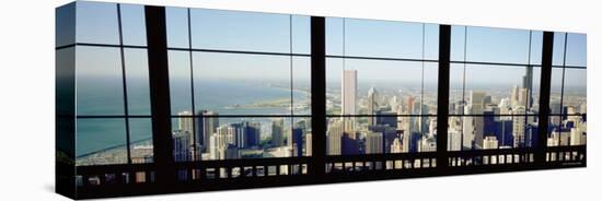 City as Seen through a Window, Chicago, Illinois, USA-null-Stretched Canvas