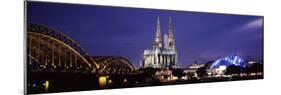 City at Dusk, Musical Dome, Cologne Cathedral, Hohenzollern Bridge, Rhine River, Cologne, North ...-null-Mounted Photographic Print