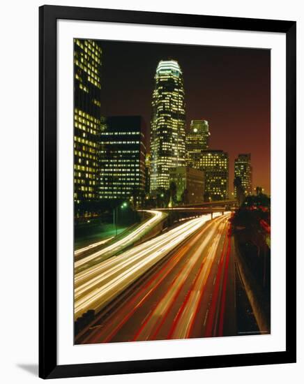 City at Night, Downtown Los Angeles, California, United States of America (U.S.A.), North America-Sylvain Grandadam-Framed Photographic Print