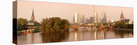 City at the Waterfront, Main River, Frankfurt, Hesse, Germany-null-Stretched Canvas