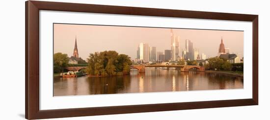 City at the Waterfront, Main River, Frankfurt, Hesse, Germany-null-Framed Photographic Print