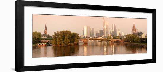 City at the Waterfront, Main River, Frankfurt, Hesse, Germany-null-Framed Photographic Print