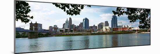 City at the Waterfront, Ohio River, Cincinnati, Hamilton County, Ohio, USA-null-Mounted Photographic Print