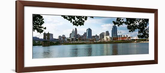 City at the Waterfront, Ohio River, Cincinnati, Hamilton County, Ohio, USA-null-Framed Photographic Print