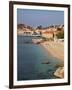 City Beach and Old Town, Dubrovnik, Croatia, Europe-Martin Child-Framed Photographic Print