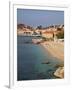 City Beach and Old Town, Dubrovnik, Croatia, Europe-Martin Child-Framed Photographic Print