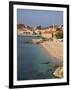 City Beach and Old Town, Dubrovnik, Croatia, Europe-Martin Child-Framed Photographic Print