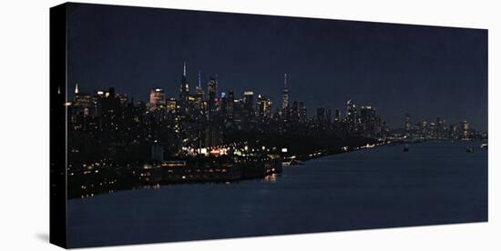 City by Night-Pete Kelly-Stretched Canvas