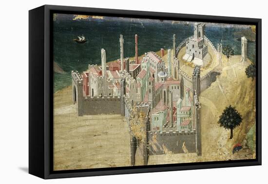City by Sea, by Ambrogio Lorenzetti (1290-Ca 1348) Tempera and Gold on Wood, 22.5X33.5 Cm-null-Framed Stretched Canvas