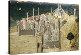 City by Sea, by Ambrogio Lorenzetti (1290-Ca 1348) Tempera and Gold on Wood, 22.5X33.5 Cm-null-Stretched Canvas