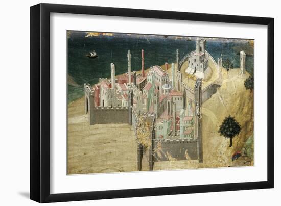 City by Sea, by Ambrogio Lorenzetti (1290-Ca 1348) Tempera and Gold on Wood, 22.5X33.5 Cm-null-Framed Giclee Print