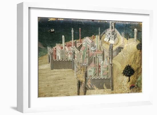 City by Sea, by Ambrogio Lorenzetti (1290-Ca 1348) Tempera and Gold on Wood, 22.5X33.5 Cm-null-Framed Giclee Print