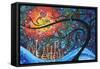 City By The Sea-Megan Aroon Duncanson-Framed Stretched Canvas