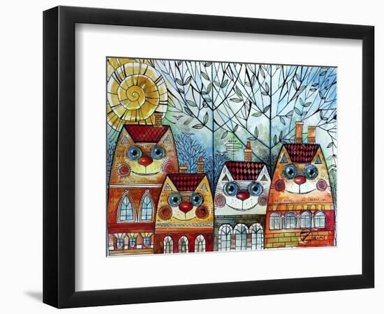 City Cat-Oxana Zaika-Framed Premium Giclee Print