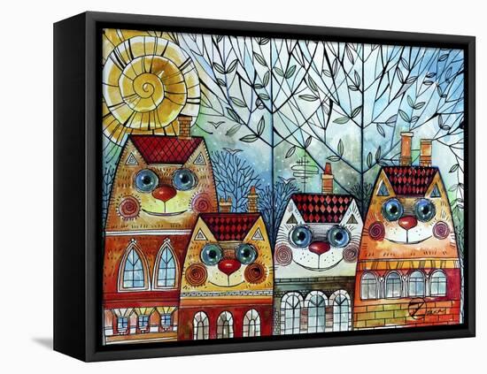City Cat-Oxana Zaika-Framed Stretched Canvas