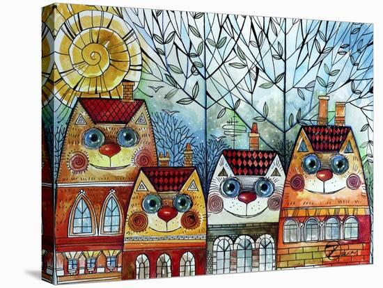 City Cat-Oxana Zaika-Stretched Canvas