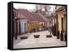 City Center and Street Lamp Posts, Tokaj, Hungary-Per Karlsson-Framed Stretched Canvas