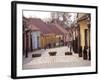 City Center and Street Lamp Posts, Tokaj, Hungary-Per Karlsson-Framed Photographic Print