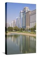 City Center Buildings Reflecting in Corniche Lake, Abu Dhabi, United Arab Emirates, Middle East-Jane Sweeney-Stretched Canvas