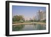 City Center Buildings Reflecting in Corniche Lake, Abu Dhabi, United Arab Emirates, Middle East-Jane Sweeney-Framed Photographic Print