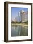 City Center Buildings Reflecting in Corniche Lake, Abu Dhabi, United Arab Emirates, Middle East-Jane Sweeney-Framed Photographic Print