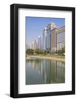 City Center Buildings Reflecting in Corniche Lake, Abu Dhabi, United Arab Emirates, Middle East-Jane Sweeney-Framed Photographic Print