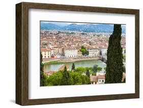 City Center of Florence, River Arno, Firenze, UNESCO, Tuscany, Italy-Nico Tondini-Framed Photographic Print