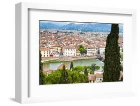 City Center of Florence, River Arno, Firenze, UNESCO, Tuscany, Italy-Nico Tondini-Framed Photographic Print