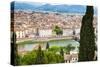 City Center of Florence, River Arno, Firenze, UNESCO, Tuscany, Italy-Nico Tondini-Stretched Canvas