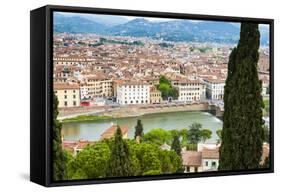 City Center of Florence, River Arno, Firenze, UNESCO, Tuscany, Italy-Nico Tondini-Framed Stretched Canvas