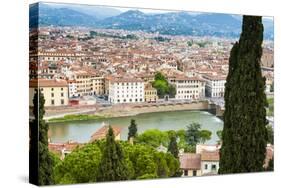 City Center of Florence, River Arno, Firenze, UNESCO, Tuscany, Italy-Nico Tondini-Stretched Canvas