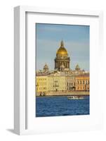 City Center of St. Petersburg at Sunset with the St. Isaac Cathedral in the Background-Michael-Framed Photographic Print