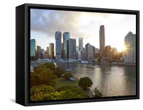 City Centre and Central Business District, Brisbane, Queensland, Australia-Peter Adams-Framed Stretched Canvas