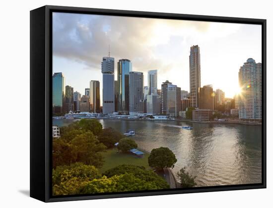 City Centre and Central Business District, Brisbane, Queensland, Australia-Peter Adams-Framed Stretched Canvas