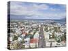 City Centre and Faxafloi Bay from Hallgrimskirkja, Reykjavik, Iceland, Polar Regions-Neale Clarke-Stretched Canvas